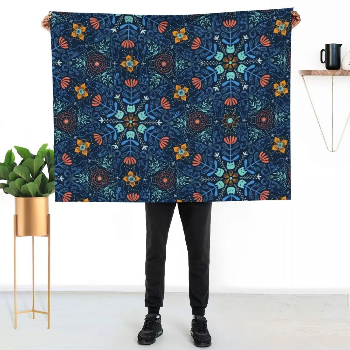 Cats kaleidoscope. Flowers and kitties. Throw Blanket Cozy Warm Blanket for Bed Room Decor
Cats kaleidoscope. Flowers and kitties. Throw Blanket Cozy Warm Blanket for Bed Room Decor