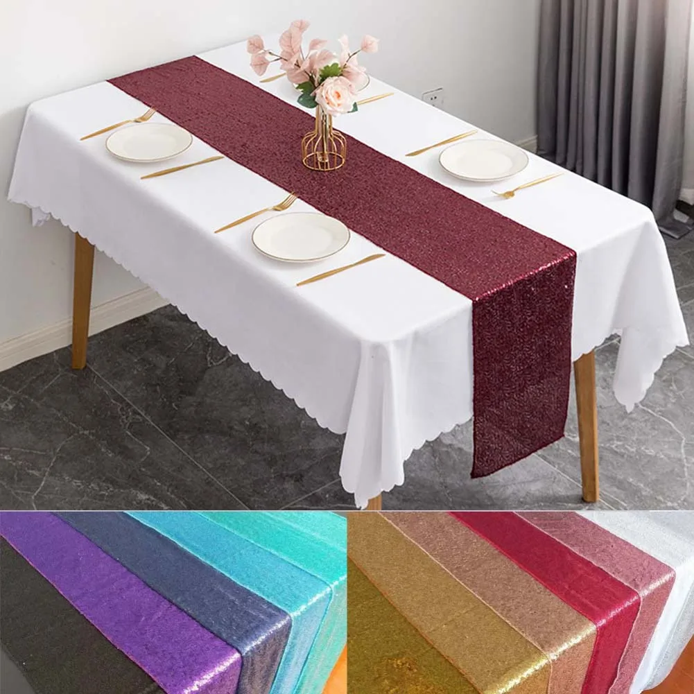 Shiny Sequin Table Runner Glitter Shimmer Rectangular Tablecloth Christmas Birthday Event Wedding Tablecloth
Shiny Sequin Table Runner Glitter Shimmer Rectangular Tablecloth Christmas Birthday Event Wedding Tablecloth