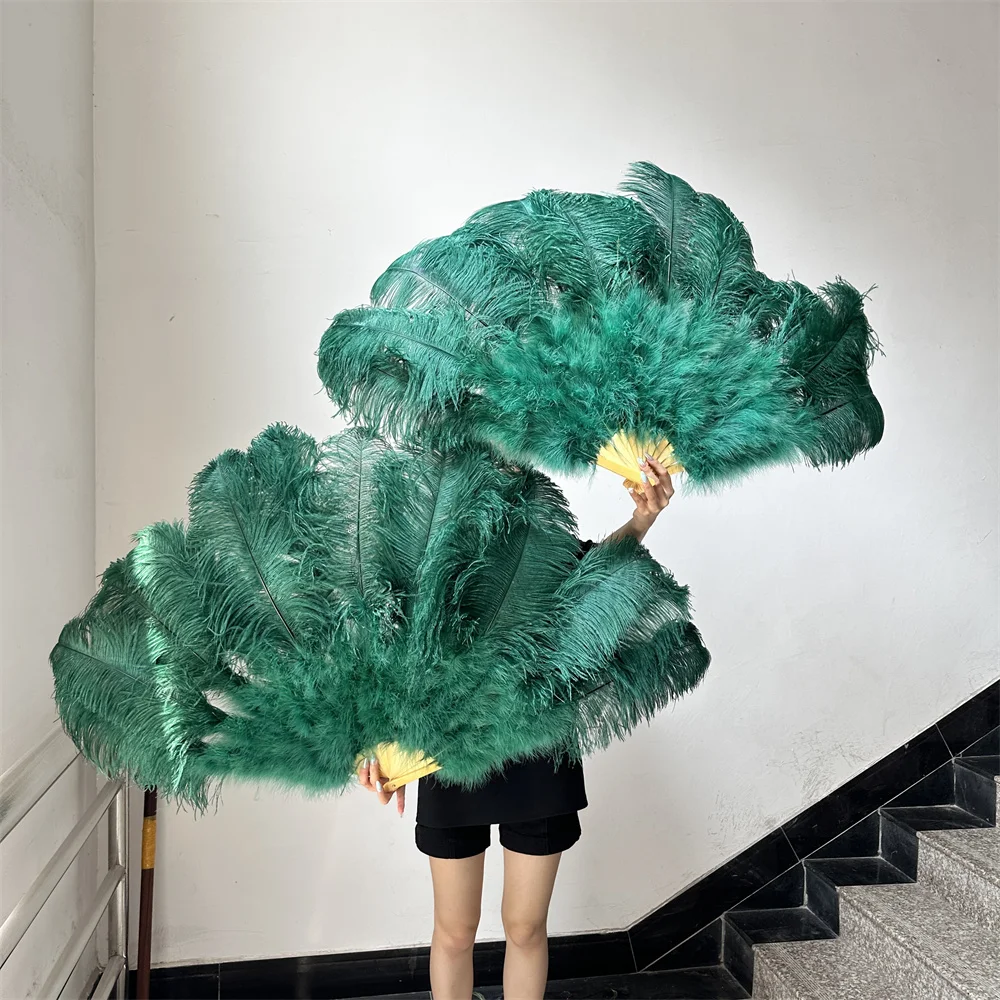 130CM Dark Green Ostrich Feather Fan Banquets Parties Festivals Handmade Foldable Ostrich Feathers Fans Extra Large Plume Fans
130CM Dark Green Ostrich Feather Fan Banquets Parties Festivals Handmade Foldable Ostrich Feathers Fans Extra Large Plume Fans