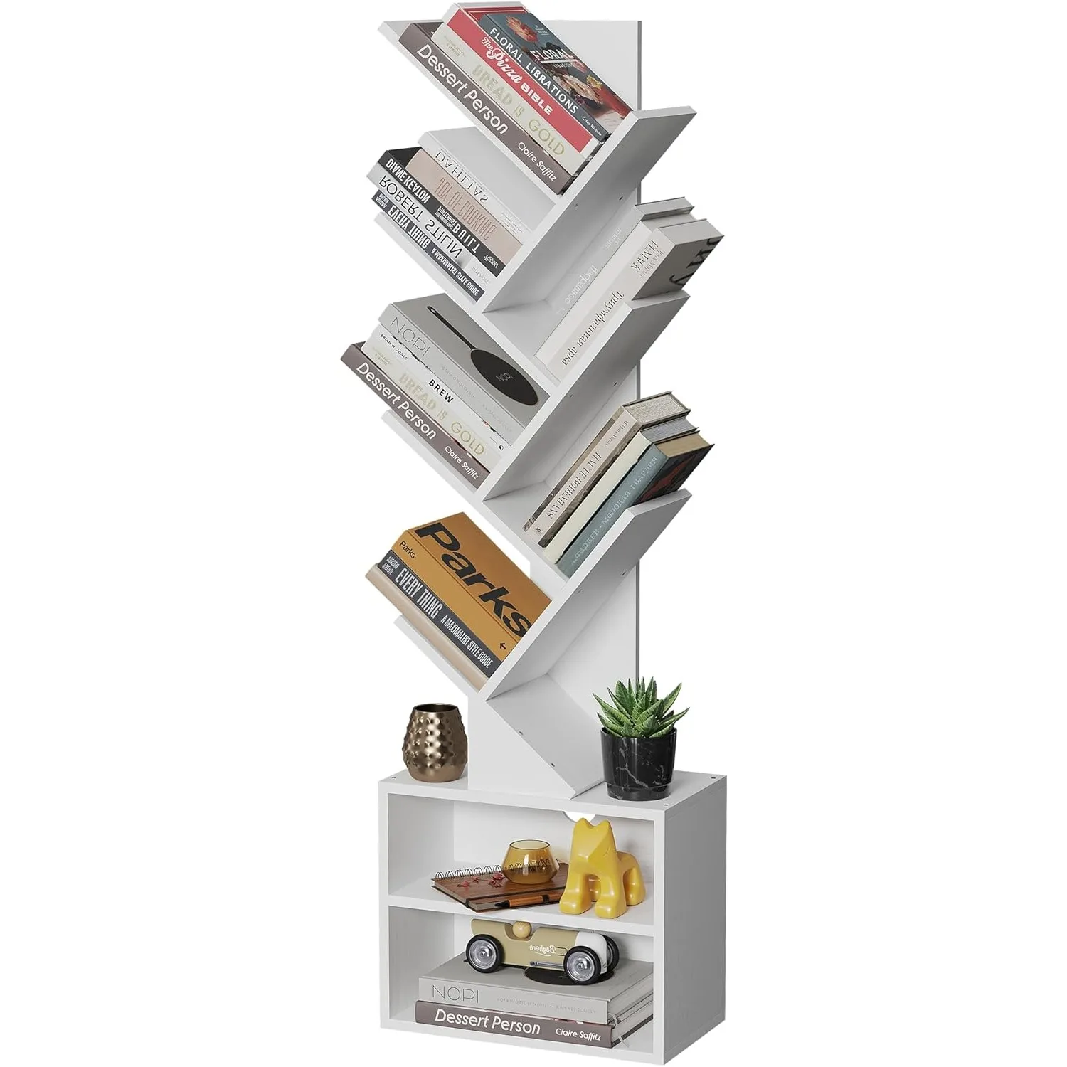 6 Tier Tree Bookshelf, Tall Bookcase with Storage Cabinet, Modern Narrow Bookshelves Organizer, Floor Standing Book Shelf
6 Tier Tree Bookshelf, Tall Bookcase with Storage Cabinet, Modern Narrow Bookshelves Organizer, Floor Standing Book Shelf