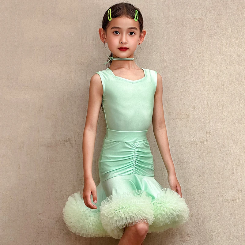 Green Latin Dance Dress Girls Sleeveless Fluffy Skirt Suit Kids Cha Cha Rumba Samba Dance Performance Competition Dress DNV23536
Green Latin Dance Dress Girls Sleeveless Fluffy Skirt Suit Kids Cha Cha Rumba Samba Dance Performance Competition Dress DNV23536