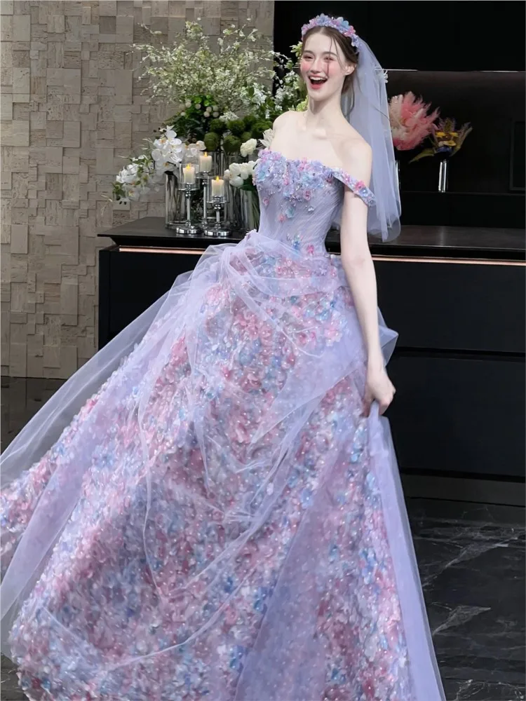 Purple halter style light luxury and niche toasting dress for coming-of-age gifts
Purple halter style light luxury and niche toasting dress for coming-of-age gifts