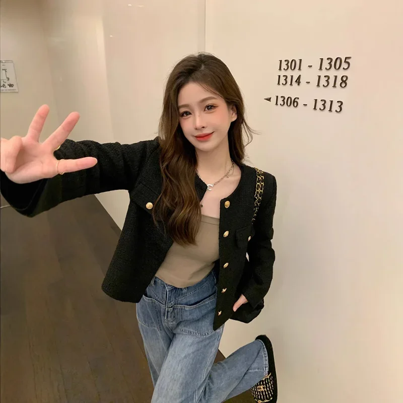 Wool Coat Women Jacket Short Autumn Winter Cardigan Long Sleeve Top Single Breasted Tweed Versatile Wool Top Full Sleeve 2025
Wool Coat Women Jacket Short Autumn Winter Cardigan Long Sleeve Top Single Breasted Tweed Versatile Wool Top Full Sleeve 2025