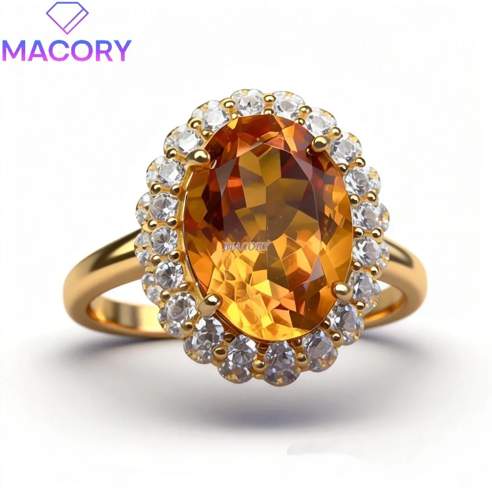 Natural yellow crystal ring 925 sterling silver jewellery elegant and charming gift for engagement women Valentine's Day
Natural yellow crystal ring 925 sterling silver jewellery elegant and charming gift for engagement women Valentine's Day