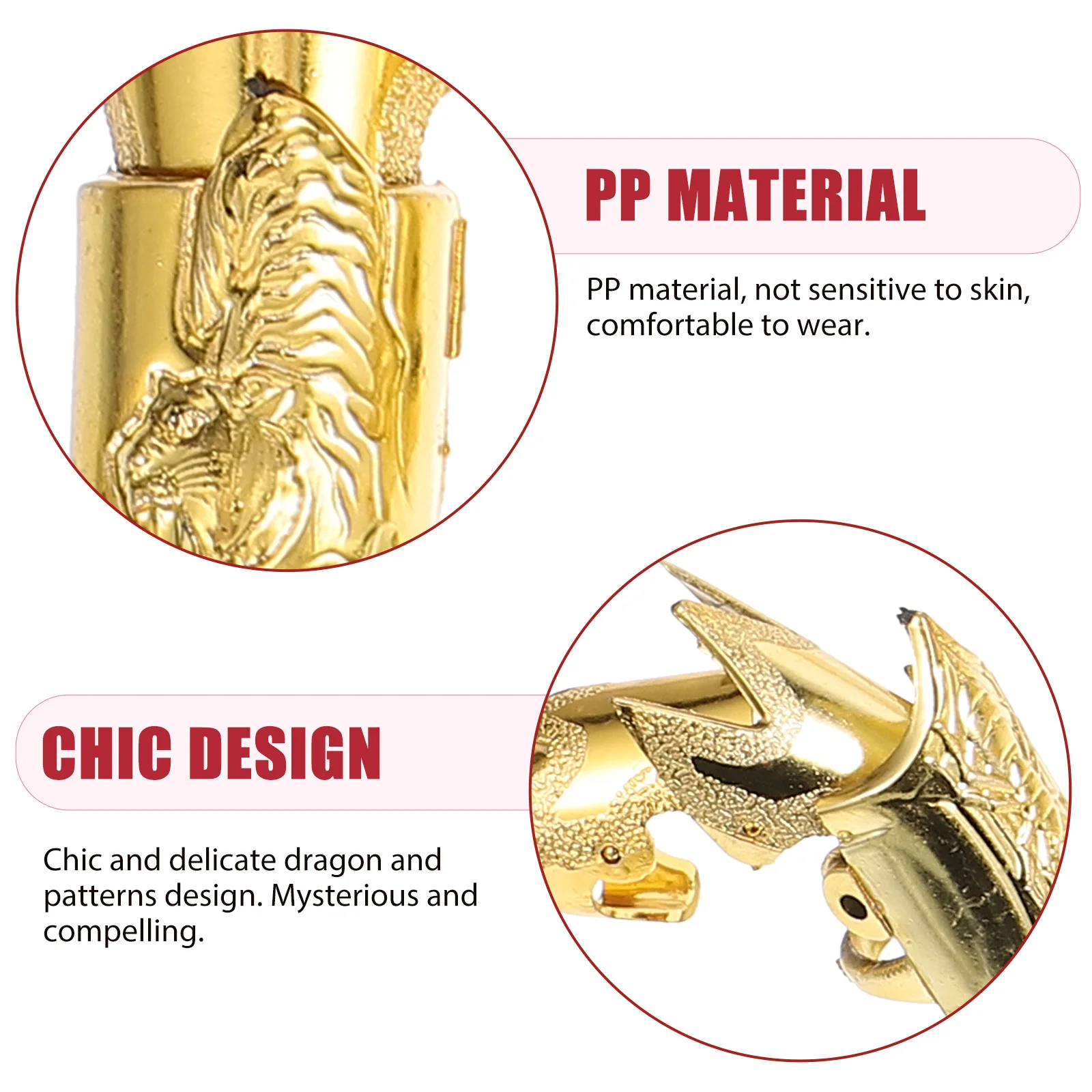 10pcs Iron Rooster Finger Cots Chic Dragon Pattern Pp Material Comfortable Wear Halloween Party Fancy Dress Hand Decor Jewelry
10pcs Iron Rooster Finger Cots Chic Dragon Pattern Pp Material Comfortable Wear Halloween Party Fancy Dress Hand Decor Jewelry