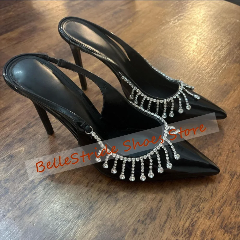 Silver Crystal Tassels Pointed Toe Sandals Patent leather Women Shoes Thin High Heels Party Banquet Dating 2025 Zapatos Para Muj
Silver Crystal Tassels Pointed Toe Sandals Patent leather Women Shoes Thin High Heels Party Banquet Dating 2025 Zapatos Para Muj