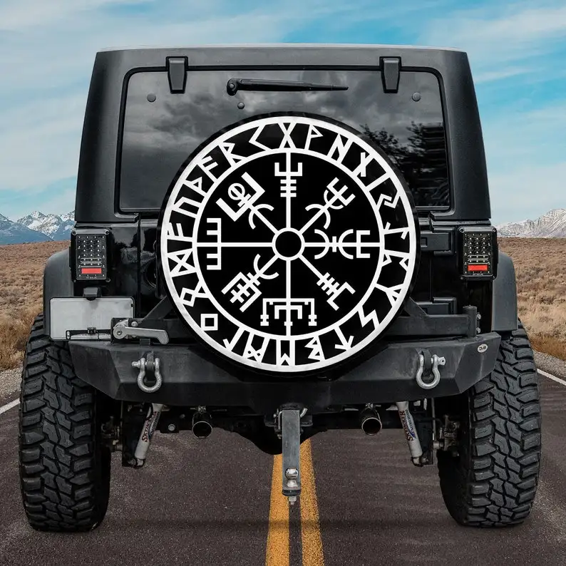 Viking Symbol Nordic Compass Trendy Tire Cover, Camping Truck Tire Cover, Halloween Gift, Personalized Spare Tire Cover, Gift Fo
Viking Symbol Nordic Compass Trendy Tire Cover, Camping Truck Tire Cover, Halloween Gift, Personalized Spare Tire Cover, Gift Fo