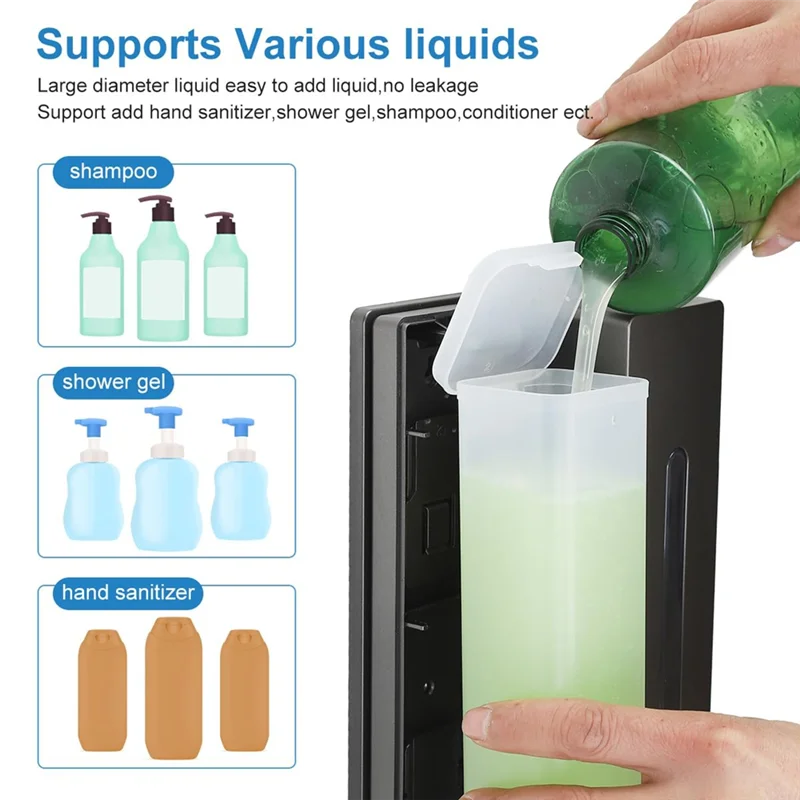 Soap Dispenser Wall Mounting, 2 X 400 Ml Wall Soap Dispenser, No Drilling, For Kitchen And Bathroom-B51B
Soap Dispenser Wall Mounting, 2 X 400 Ml Wall Soap Dispenser, No Drilling, For Kitchen And Bathroom-B51B