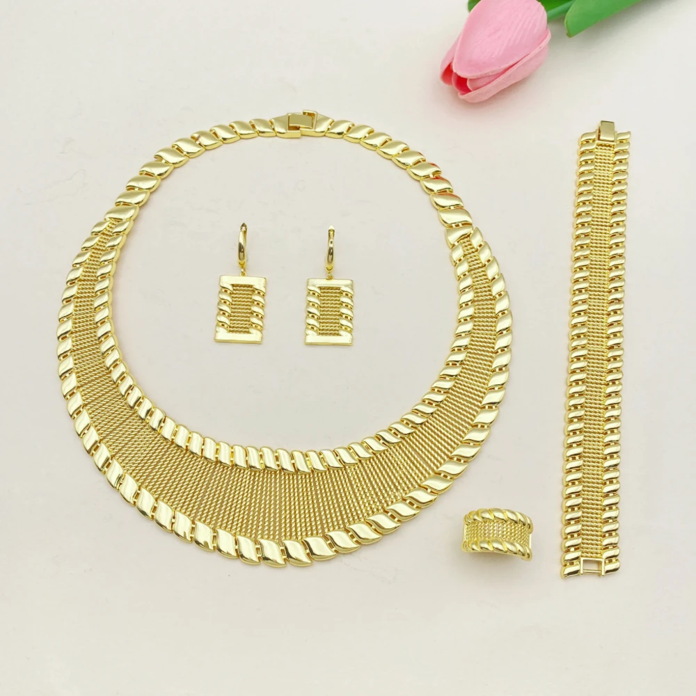 Винтажный комплект ювелирных изделий Flora Libya из позолоченной латуни для вечеринки, 4 шт., серьги, ожерелье, браслет, кольцо, комбинированное для женщин из ОАЭ 
Винтажный комплект ювелирных изделий Flora Libya из позолоченной латуни для вечеринки, 4 шт., серьги, ожерелье, браслет, кольцо, комбинированное для женщин из ОАЭ