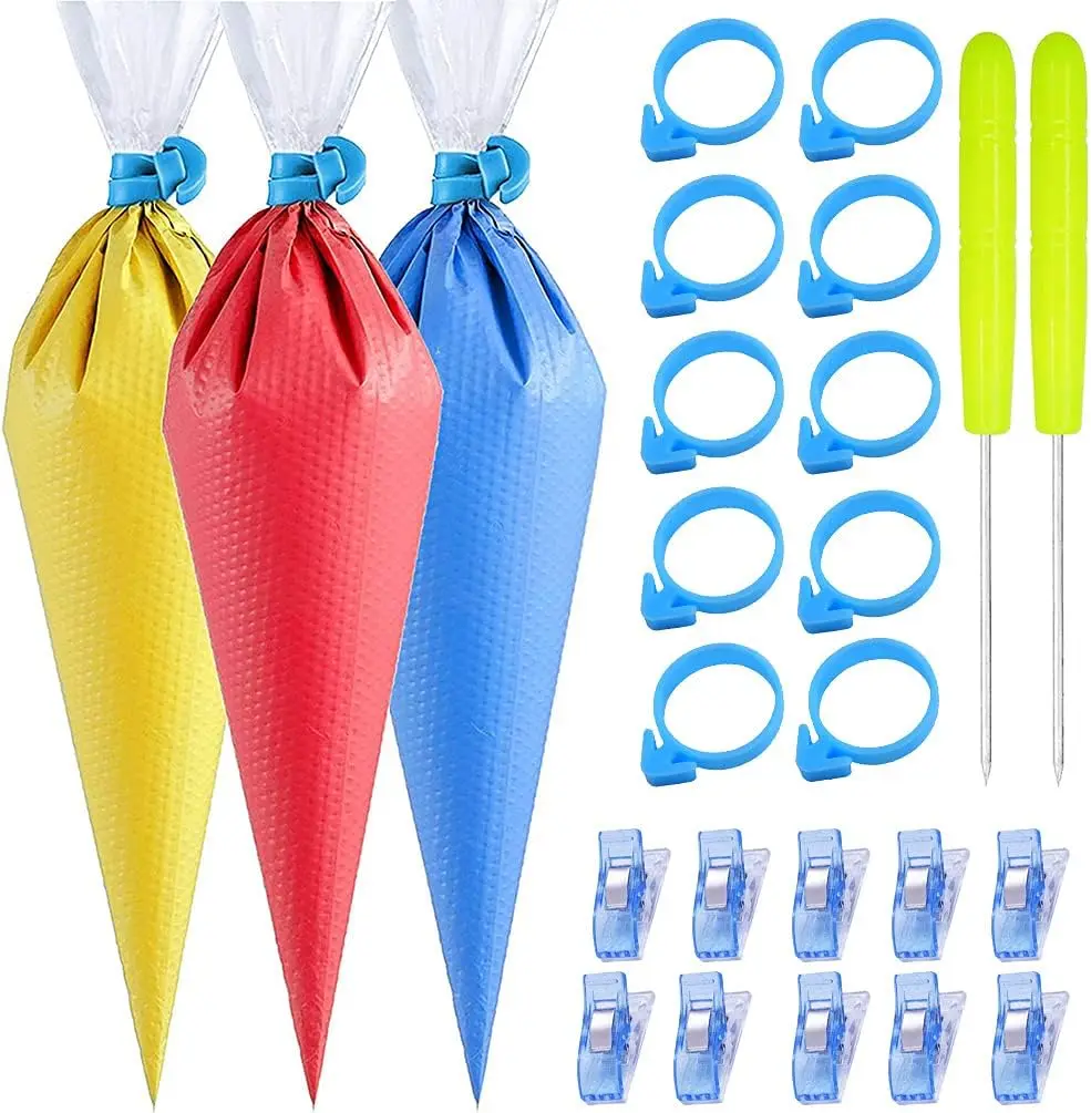 122Pieces Tipless Piping Bags - 100pcs Disposable Pastry Bag for Royal Icing & Cookies Decorating with 10 Ties, 10 Clips, 2
122Pieces Tipless Piping Bags - 100pcs Disposable Pastry Bag for Royal Icing & Cookies Decorating with 10 Ties, 10 Clips, 2