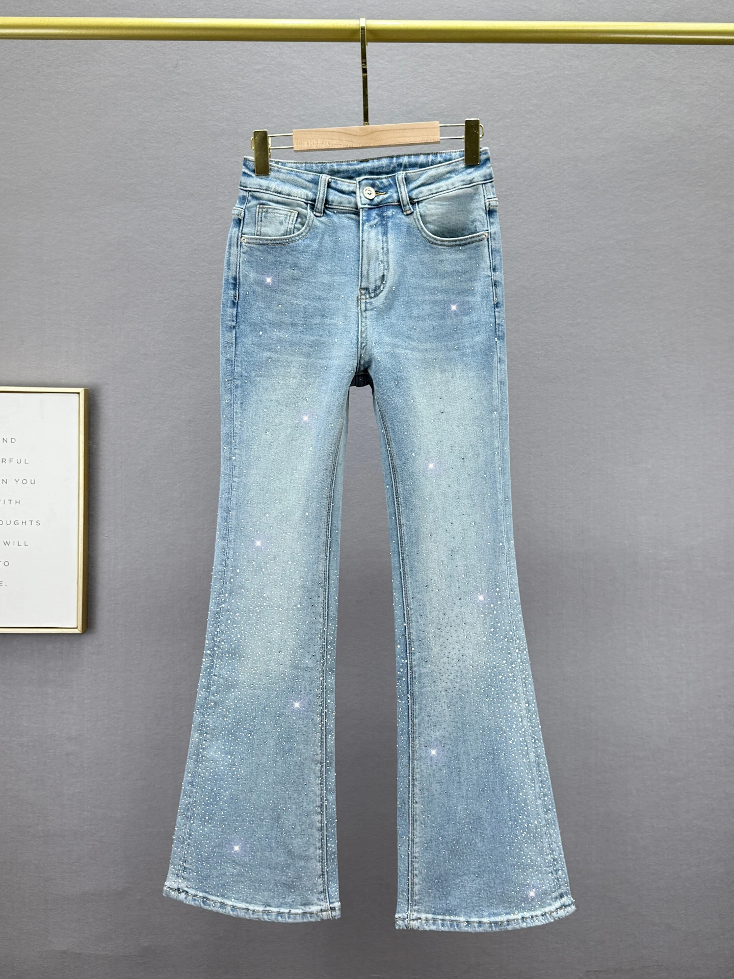 High Waist Slimming Extended Length Denim Bell Bot Women's Faion Spring New Sle Tianxing Rhinestone Embellied Jeans
High Waist Slimming Extended Length Denim Bell Bot Women's Faion Spring New Sle Tianxing Rhinestone Embellied Jeans