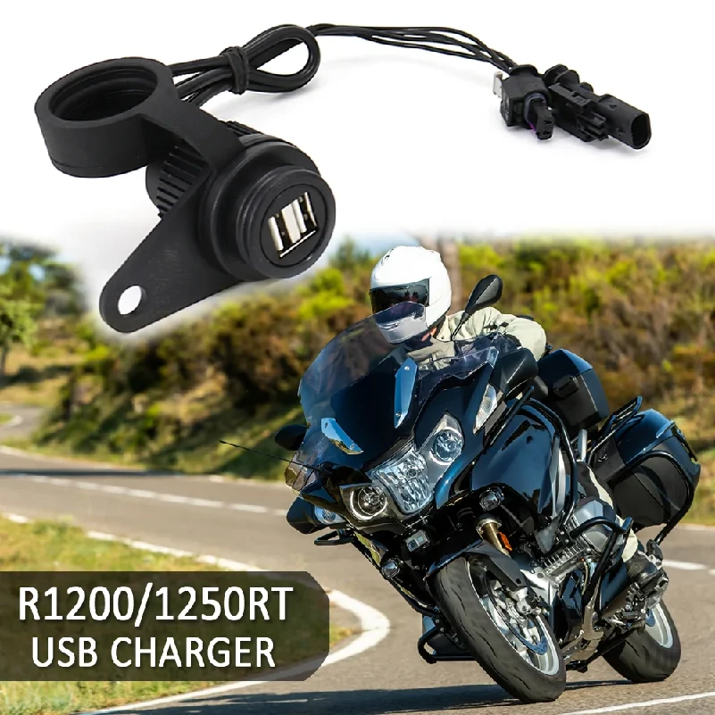 USB Double Socket NEW Motorcycle Accessories For BMW R1250RT R1200RT R 1250 RT R 1200 RT LC With Lossless Line 2021 2020 2019 -