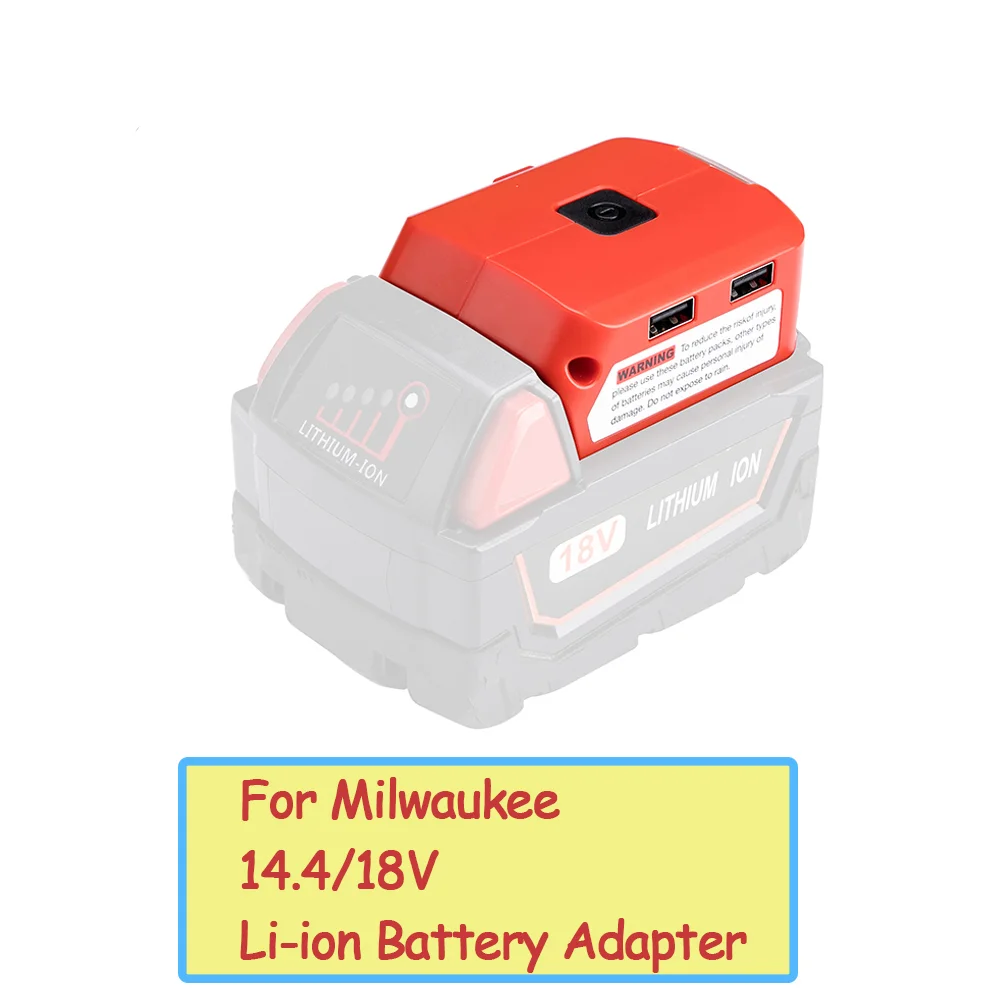 Battery Adapter LED Lamp For Milwaukee M18 18V Battery with Dual USB DC Port Portable Flashlight LED Work Light
Battery Adapter LED Lamp For Milwaukee M18 18V Battery with Dual USB DC Port Portable Flashlight LED Work Light