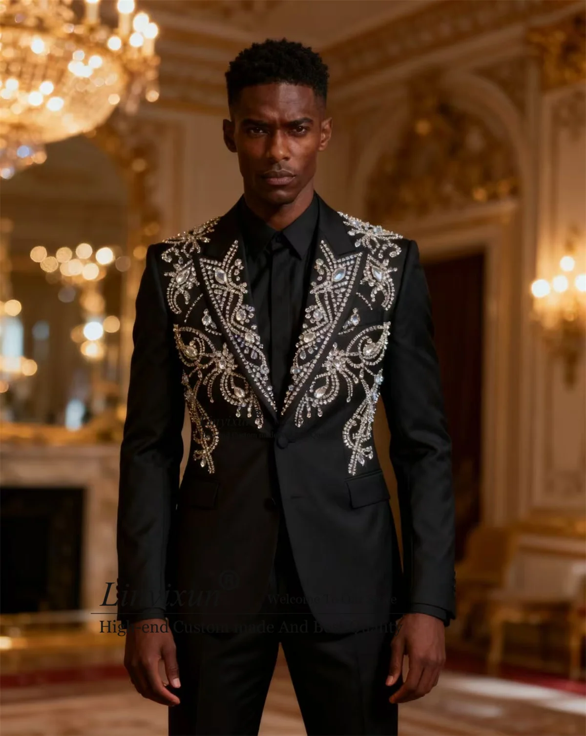 Unique design Beaded Crystal Tuxedos Men Suits 2 Piece Wedding Groom Customized Male Party Blazers Slim Fit High End Ropa Hombre
Unique design Beaded Crystal Tuxedos Men Suits 2 Piece Wedding Groom Customized Male Party Blazers Slim Fit High End Ropa Hombre