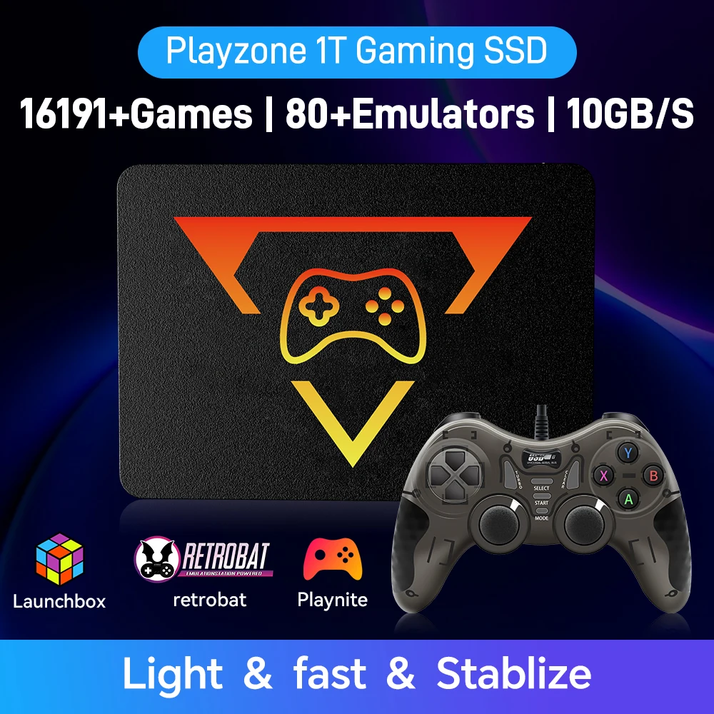 Playzone SSD 1TB&Game Consoles With 16191 3D&Retro Games 80+Emulators for PS5/PS4/XBOX/XBOX One/SWITCH 3 System in 1 for WIN PC
Playzone SSD 1TB&Game Consoles With 16191 3D&Retro Games 80+Emulators for PS5/PS4/XBOX/XBOX One/SWITCH 3 System in 1 for WIN PC