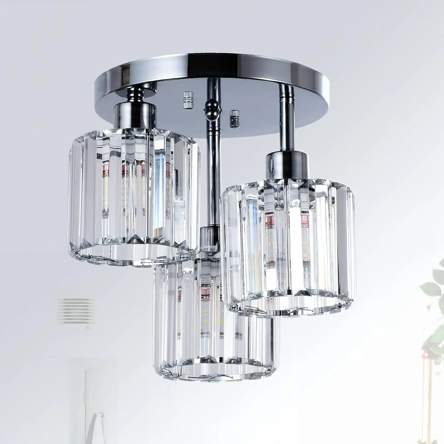 Semi Flush Mount Ceiling,3-Light Kitchen Mount,Hallway Light Fixtures Ceiling with Clear Crystal Shades for Kitchen Entryway Bed
Semi Flush Mount Ceiling,3-Light Kitchen Mount,Hallway Light Fixtures Ceiling with Clear Crystal Shades for Kitchen Entryway Bed