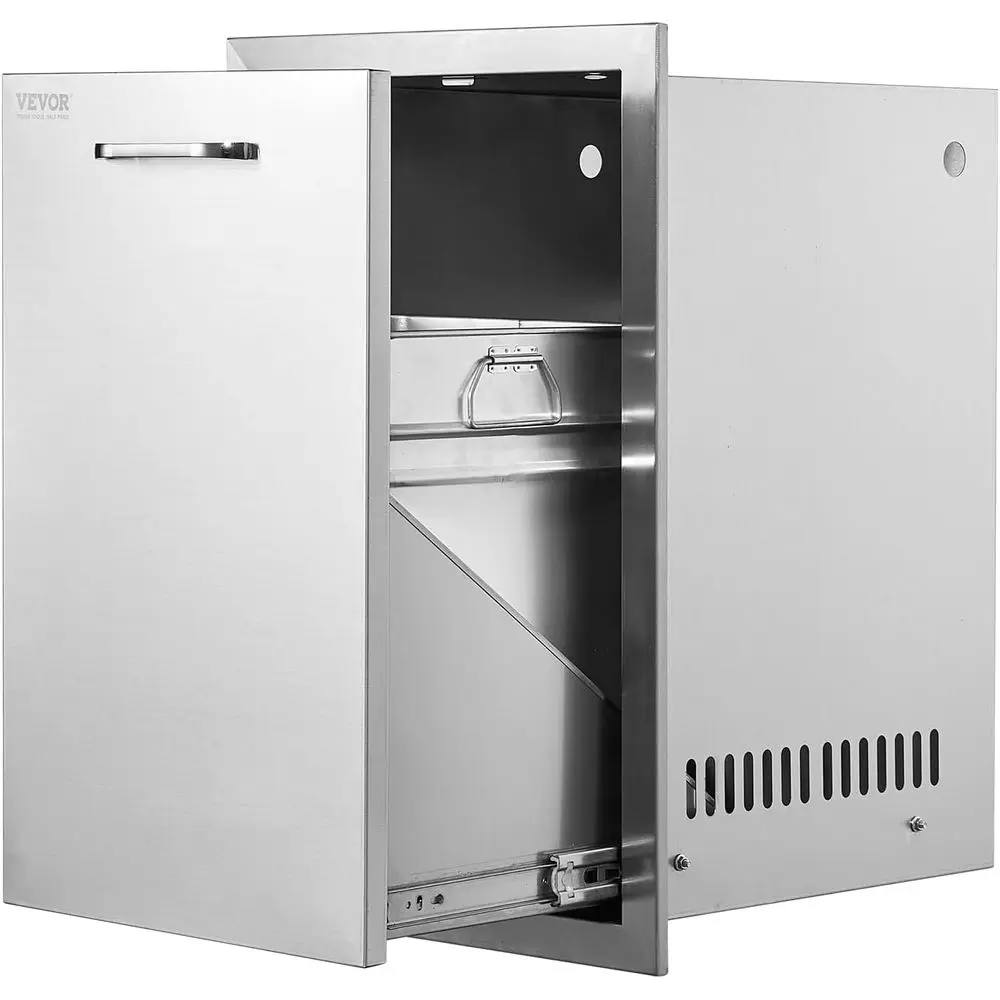 Выдвижной мусорный бак из нержавеющей стали с ручкой для уличной кухни, 16Ш x 22В, совместим с пропановым баллоном
Выдвижной мусорный бак из нержавеющей стали с ручкой для уличной кухни, 16Ш x 22В, совместим с пропановым баллоном