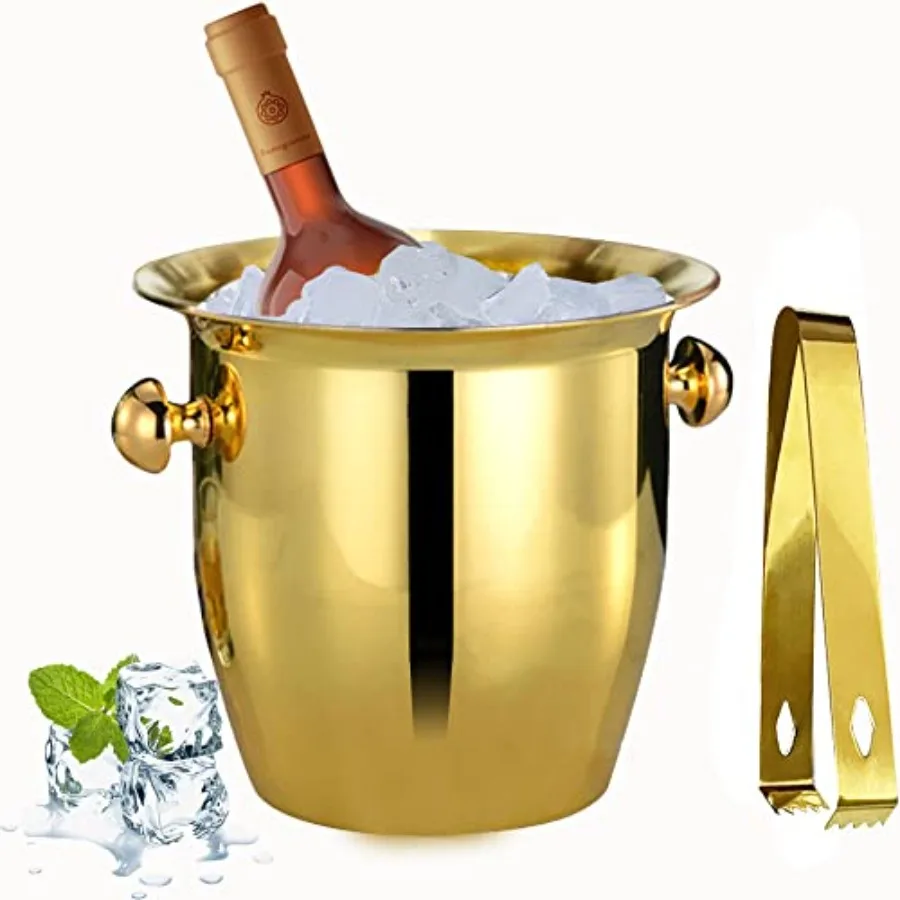 Ice Buckets - Champagne Ice Bucket with Tongs en Trumpet Ice Bucket Stainless Steel Mirror Reflection Wine Cooler for Cocktail
Ice Buckets - Champagne Ice Bucket with Tongs en Trumpet Ice Bucket Stainless Steel Mirror Reflection Wine Cooler for Cocktail