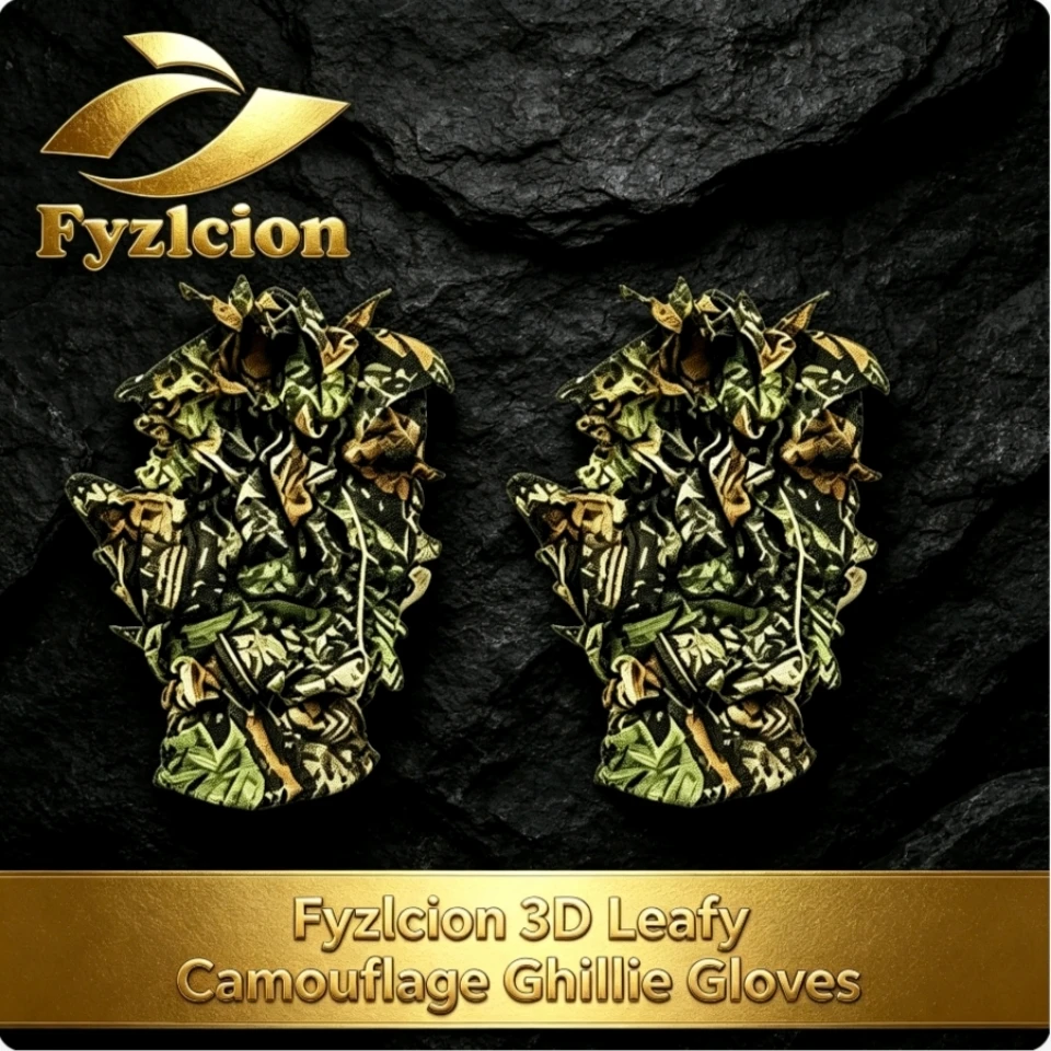 3D Camouflage Ghillie Gloves Sneaky Comfortable Non-slip Durable 3D Leaf Gloves For Hunting Shooting Photography Leaf Gloves
3D Camouflage Ghillie Gloves Sneaky Comfortable Non-slip Durable 3D Leaf Gloves For Hunting Shooting Photography Leaf Gloves