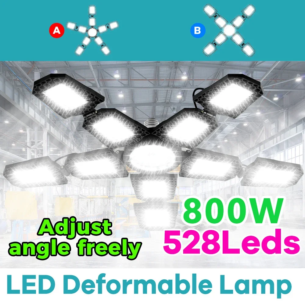LED Garage Light Ceiling Lights Bulb AC100-277V Deformable High Bay Lamps Folding Adjustable Fan Blade Panel Shed Lamp Daylight
LED Garage Light Ceiling Lights Bulb AC100-277V Deformable High Bay Lamps Folding Adjustable Fan Blade Panel Shed Lamp Daylight