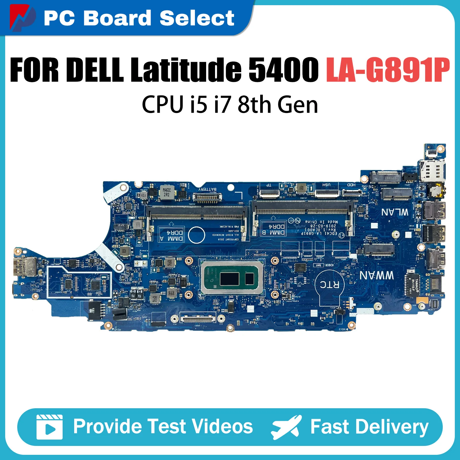 For DELL Latitude 5400 Laptop Motherboard LA-G891P 03CY3R 052T0R I5-8265U i7-8665U Notebook Mainboard 100% Tested OK
For DELL Latitude 5400 Laptop Motherboard LA-G891P 03CY3R 052T0R I5-8265U i7-8665U Notebook Mainboard 100% Tested OK