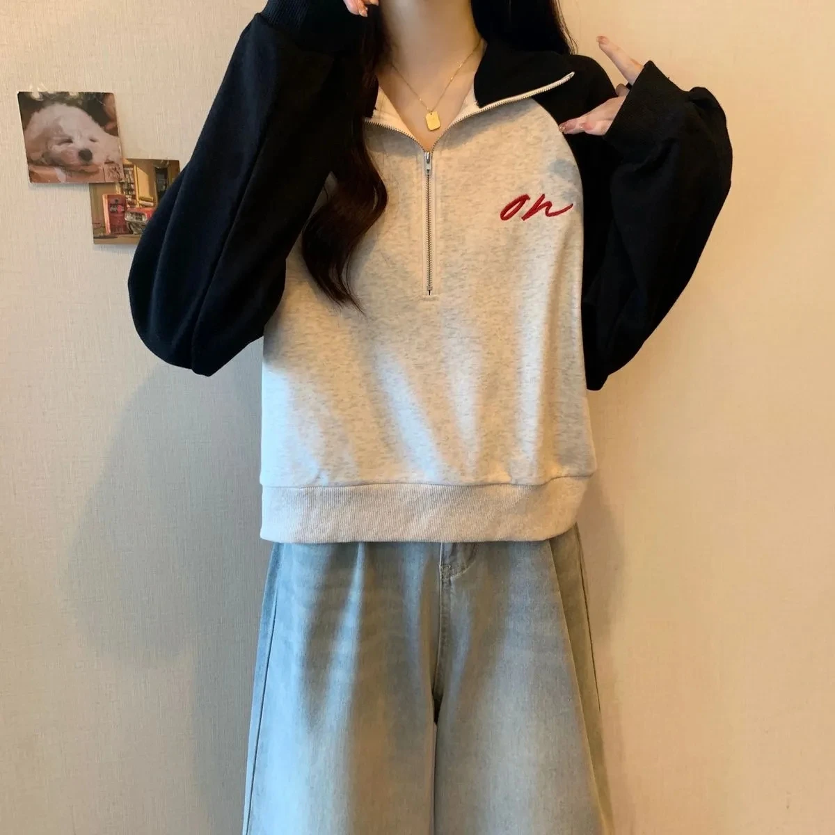 Yasuk Autumn Winter Retro Casual T-Shirts Women's Loose Zipper Pullover Cotton Top College Style School
Yasuk Autumn Winter Retro Casual T-Shirts Women's Loose Zipper Pullover Cotton Top College Style School