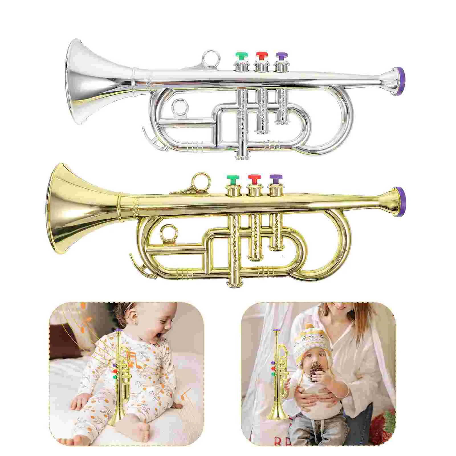 2 Pcs Simulated Trumpet Toy Musical Instrument Kids Educational Plaything ABS Smooth Finish Stage Performance
2 Pcs Simulated Trumpet Toy Musical Instrument Kids Educational Plaything ABS Smooth Finish Stage Performance