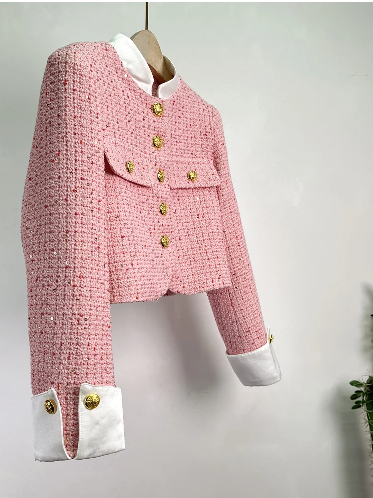 Tweed Splicing Design Sense Blazer For Women Contrast Color Pockets Long Sleeve Jackets Coat 2024 New Autumn
Tweed Splicing Design Sense Blazer For Women Contrast Color Pockets Long Sleeve Jackets Coat 2024 New Autumn