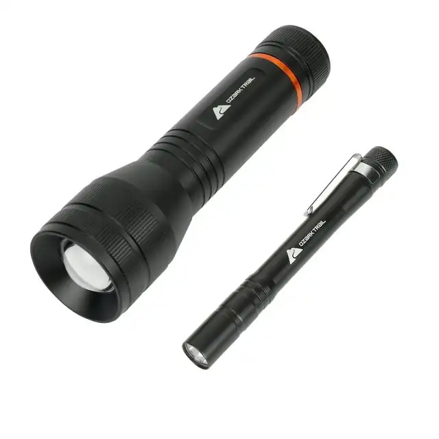 Ozark Trail 1500 Lumen Focusing Flashlight with Bonus Penlight, Waterproof, Black
Ozark Trail 1500 Lumen Focusing Flashlight with Bonus Penlight, Waterproof, Black