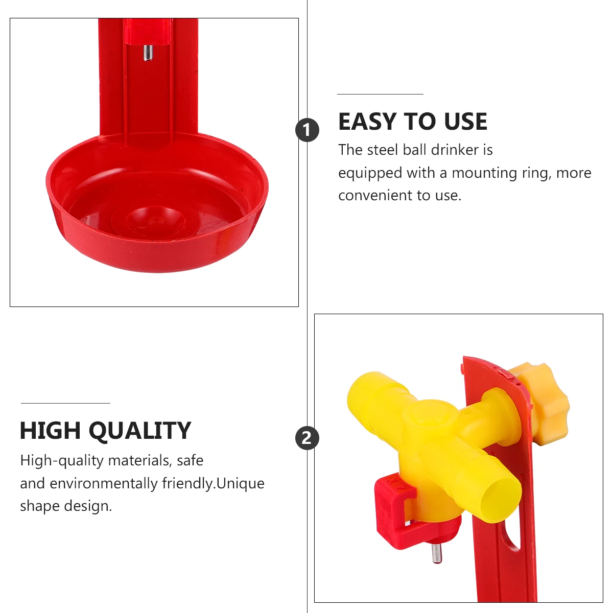 10pcs Chicken Waterer Nipples High Quality Plastic Poultry Drinking Dispenser Suitable Chickens Ducks Geese Livestock Steel Ball
10pcs Chicken Waterer Nipples High Quality Plastic Poultry Drinking Dispenser Suitable Chickens Ducks Geese Livestock Steel Ball