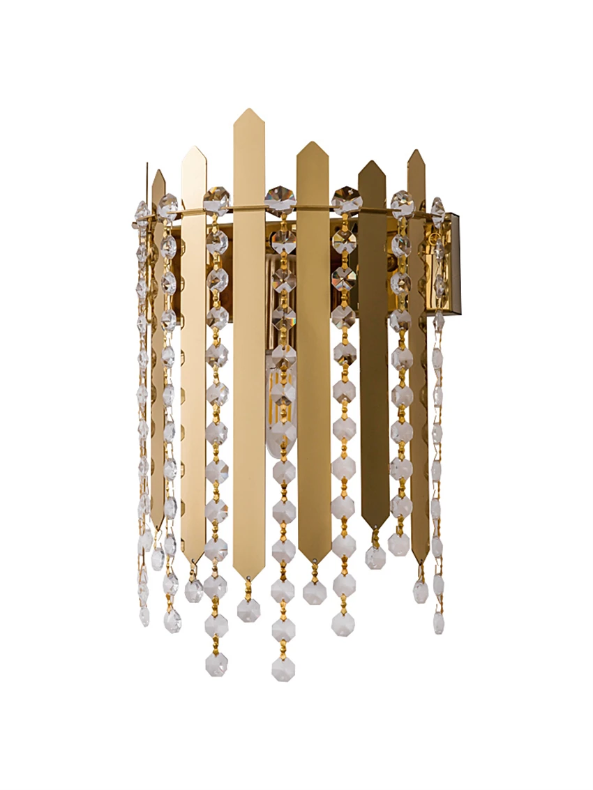 Nordic gold stainless steel crystal wall lamps bedroom living room wall sconces lights luxury aisle decoration LED lighting
Nordic gold stainless steel crystal wall lamps bedroom living room wall sconces lights luxury aisle decoration LED lighting