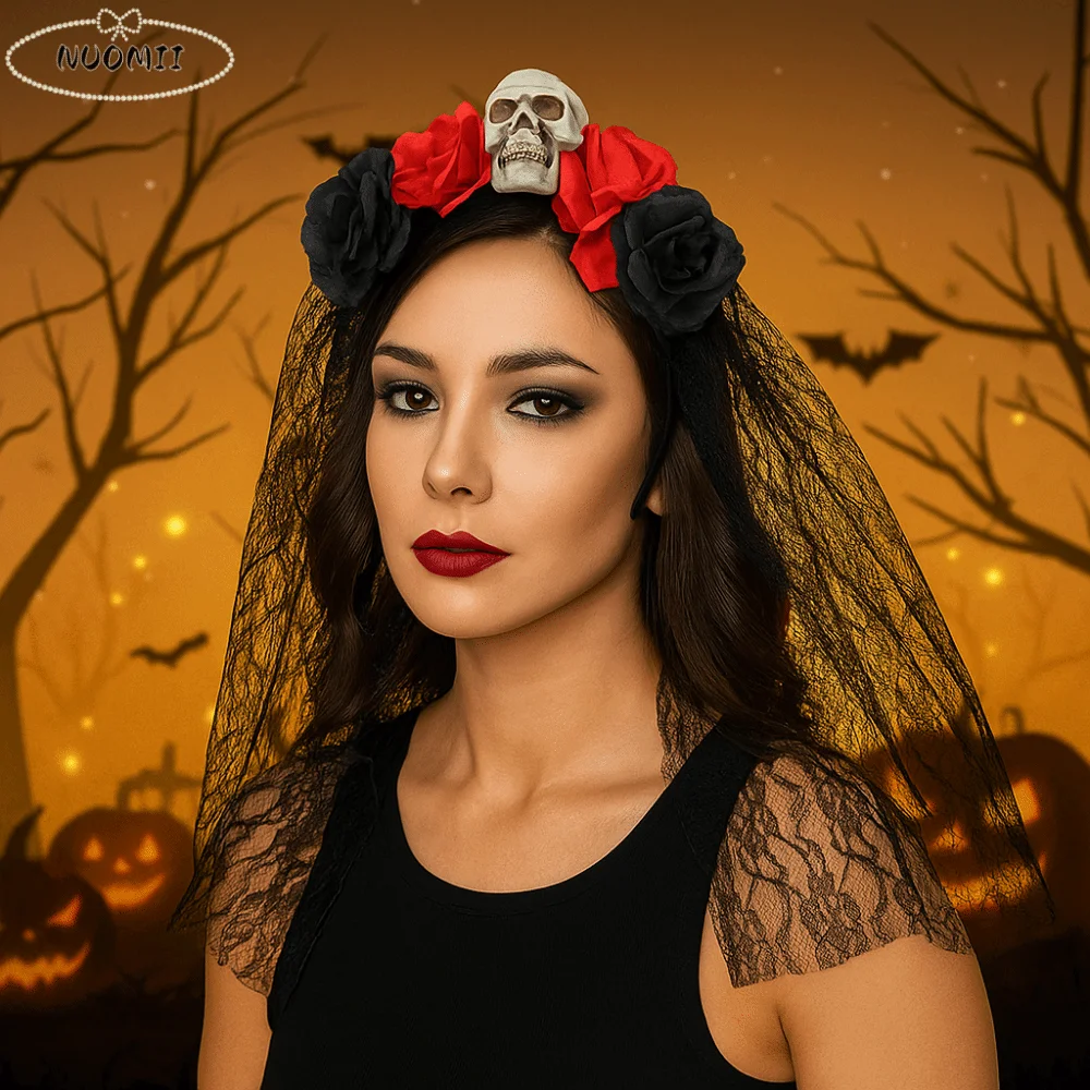 Funny Black Rose Skull Hair Band Gothic Lace Halloween Headband Garland Artificial Rose Cosplay Headdress Bride
Funny Black Rose Skull Hair Band Gothic Lace Halloween Headband Garland Artificial Rose Cosplay Headdress Bride