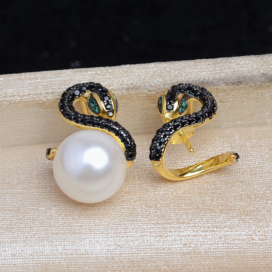 Wholesale Snake Shape 925 Sterling Silver Earrings Base Findings Mountings Jewelry Mounts Fittings Accessories for 7-8mm Pearls
Wholesale Snake Shape 925 Sterling Silver Earrings Base Findings Mountings Jewelry Mounts Fittings Accessories for 7-8mm Pearls