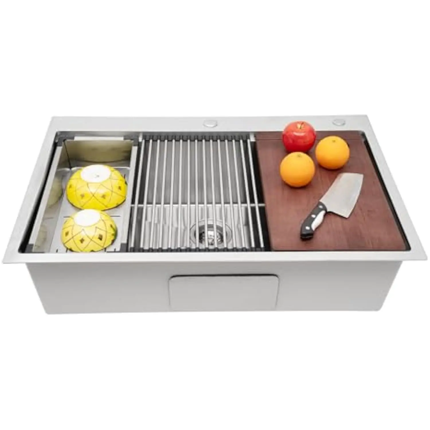 33'' Kitchen Sink Drop In 33 x 22 Top Mount Single Bowl Basin Set Kitchen Sink Ledge Workstation 304 Stainless Steel, Household
33'' Kitchen Sink Drop In 33 x 22 Top Mount Single Bowl Basin Set Kitchen Sink Ledge Workstation 304 Stainless Steel, Household
