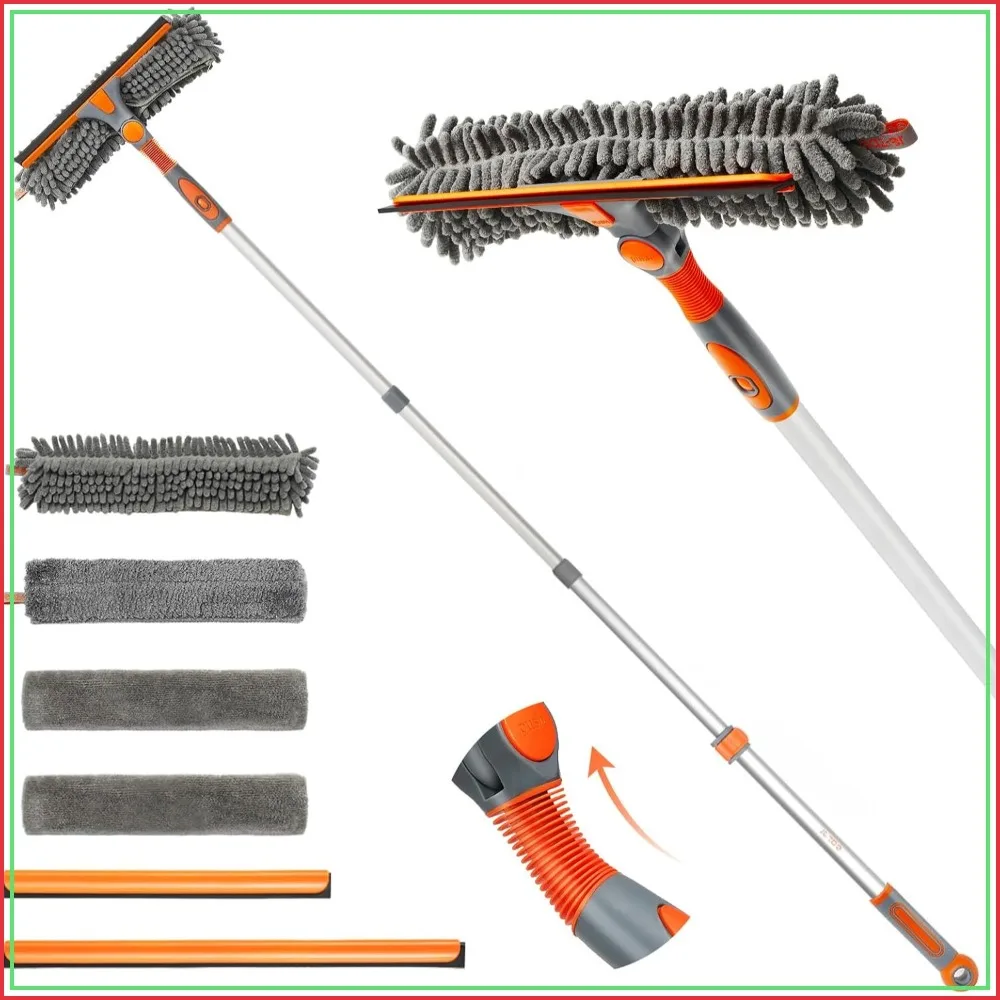 64'' 2-in-1 Window Cleaner Tool with Telescopic Pole, Rotatable Squeegee for Home Window Washing
64'' 2-in-1 Window Cleaner Tool with Telescopic Pole, Rotatable Squeegee for Home Window Washing