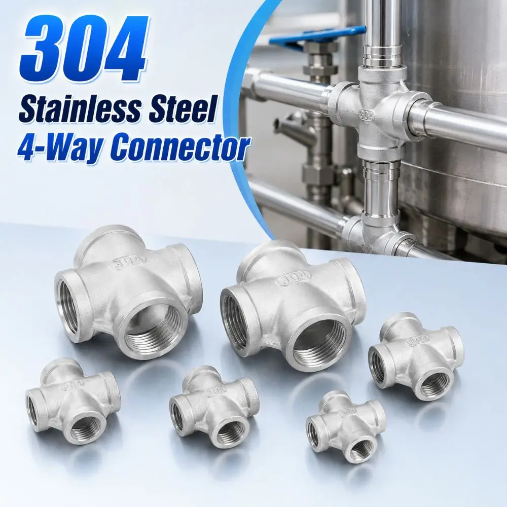 304 Stainless Steel 4-Way Connector Internal Thread 1/2"/1"/3/4"/2"/1-1/2"/1-1/4"/3/8"1/4" Water Pipe Joint Durable Sturdy
304 Stainless Steel 4-Way Connector Internal Thread 1/2"/1"/3/4"/2"/1-1/2"/1-1/4"/3/8"1/4" Water Pipe Joint Durable Sturdy