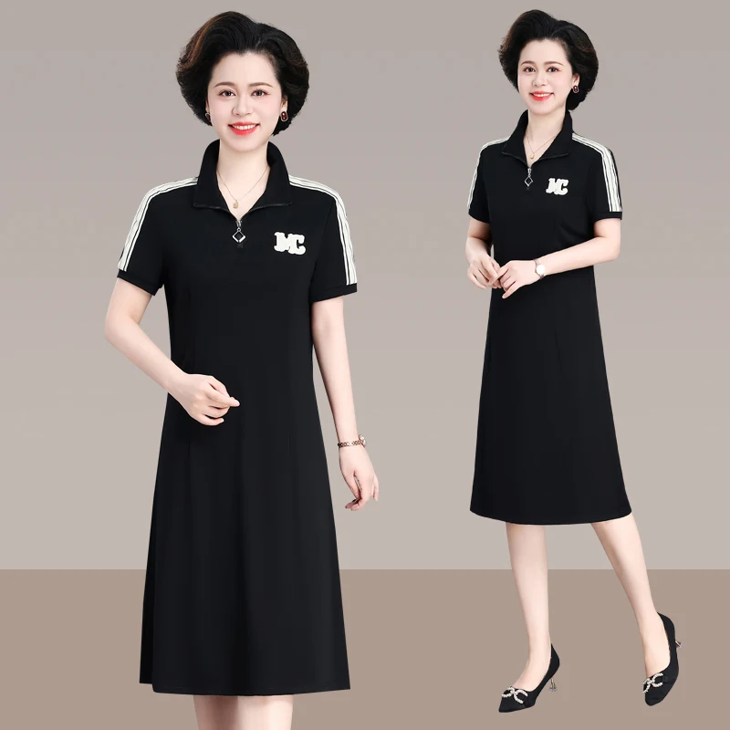 Ele Casual T-irt Dr Women's Mid-Length f-Zip Summer Faion Slimming plus Size Dr Sli Thin A-Line Skirt
Ele Casual T-irt Dr Women's Mid-Length f-Zip Summer Faion Slimming plus Size Dr Sli Thin A-Line Skirt