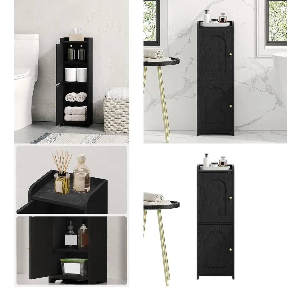 Bathroom Storage Cabinet, Corner Floor Cabinet with 2 Doors and Adjustable Shelf, Narrow Toilet Paper Cabinets, Bathroom Organiz
Bathroom Storage Cabinet, Corner Floor Cabinet with 2 Doors and Adjustable Shelf, Narrow Toilet Paper Cabinets, Bathroom Organiz