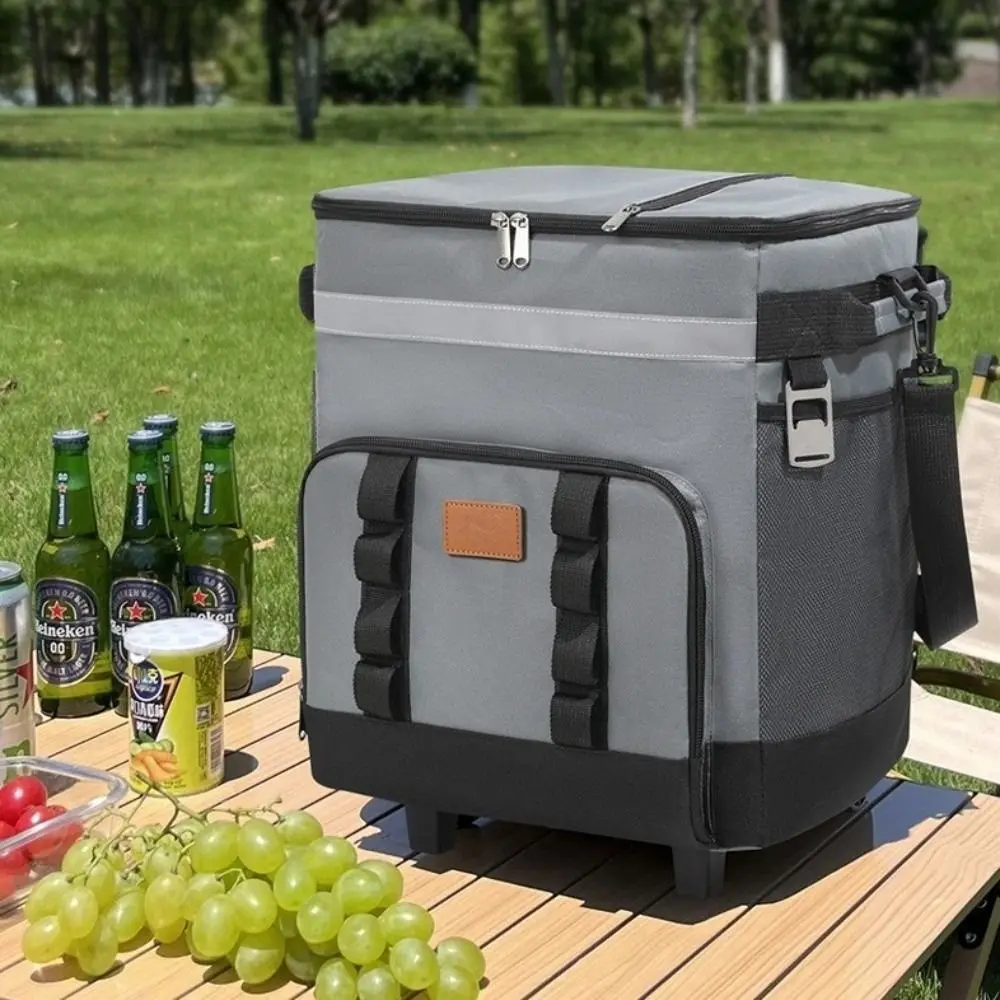 Rolling Insulated Cooler Bag Double Layers with Shoulder Strap Picnic Trolley Box Leak Proof Thickened Tug Insulation Bag
Rolling Insulated Cooler Bag Double Layers with Shoulder Strap Picnic Trolley Box Leak Proof Thickened Tug Insulation Bag