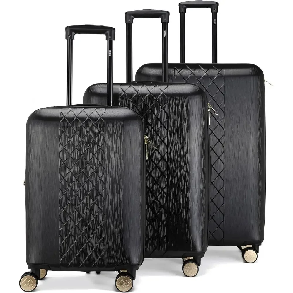 Expandable Spinner Luggage Set, 3-Piece, Diamond Hard Shell, Black with Black Bars
Expandable Spinner Luggage Set, 3-Piece, Diamond Hard Shell, Black with Black Bars
