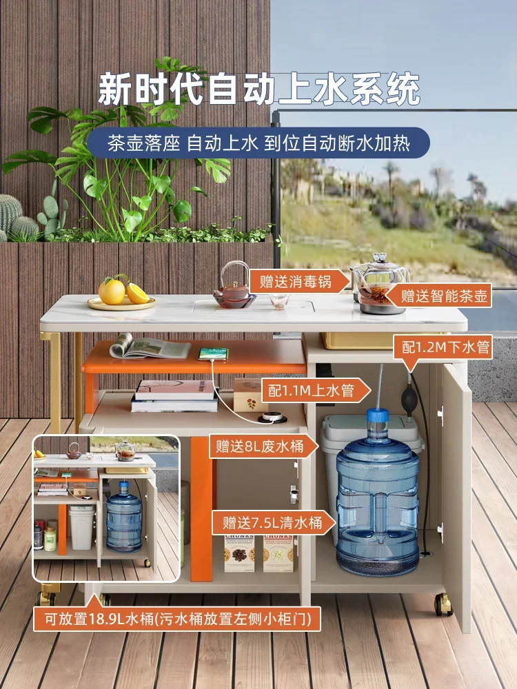 Mobile Making Small Tea Table Boiling Water Integrated Modern Kung Fu Tea Table Home Balcony
Mobile Making Small Tea Table Boiling Water Integrated Modern Kung Fu Tea Table Home Balcony