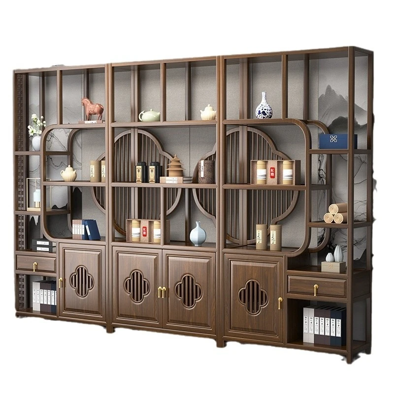 Bogu rack solid wood tea rack elm partition ornament office tea room storage display cabinet
Bogu rack solid wood tea rack elm partition ornament office tea room storage display cabinet