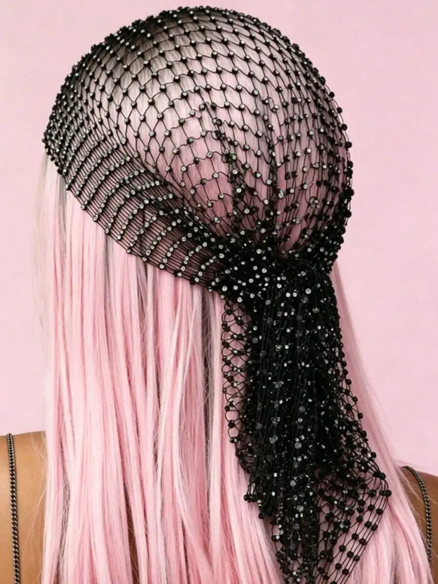 Black Mesh Beaded Headband For Women Festival Party Hair Accessory
Black Mesh Beaded Headband For Women Festival Party Hair Accessory