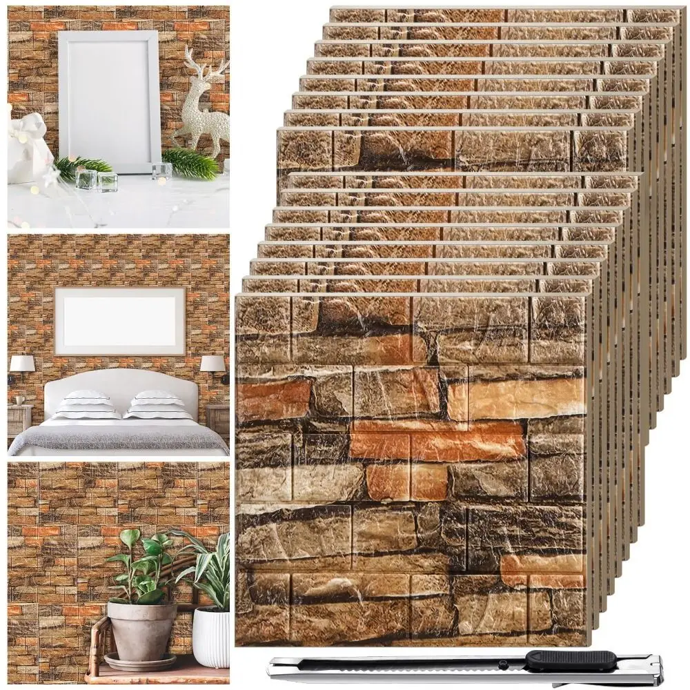 Waterproof 3D Imitation Brick Wall Stickers Moisture-proof Vintage Brick Pattern Self-Adhesive 3D Wall Panel 35*30cm XPE
Waterproof 3D Imitation Brick Wall Stickers Moisture-proof Vintage Brick Pattern Self-Adhesive 3D Wall Panel 35*30cm XPE