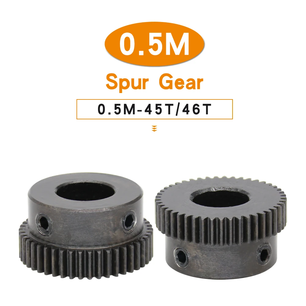 Motor Gear 0.5M-45T/46T Bore Size 6/8/10 mm Mini Gear Wheel SC45#Carbon Steel Blackening Teeth Height 5 mm Transmission Parts
Motor Gear 0.5M-45T/46T Bore Size 6/8/10 mm Mini Gear Wheel SC45#Carbon Steel Blackening Teeth Height 5 mm Transmission Parts