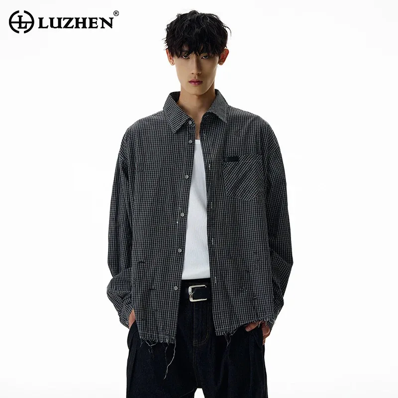 LUZHEN Autumn Fashion Plaid Printed Long Sleeve Shirts Men's 2025 New High Quality Loose Korean Handsome Casual Clothes JY3892 
LUZHEN Autumn Fashion Plaid Printed Long Sleeve Shirts Men's 2025 New High Quality Loose Korean Handsome Casual Clothes JY3892