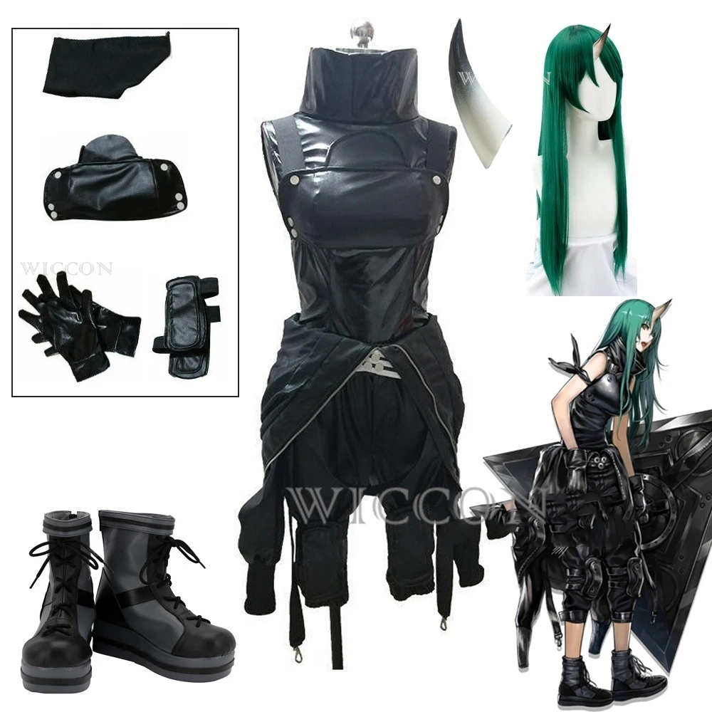 Arknights Hoshiguma Cosplay Costume Green Wig Horn Halloween Party Outfit
Arknights Hoshiguma Cosplay Costume Green Wig Horn Halloween Party Outfit