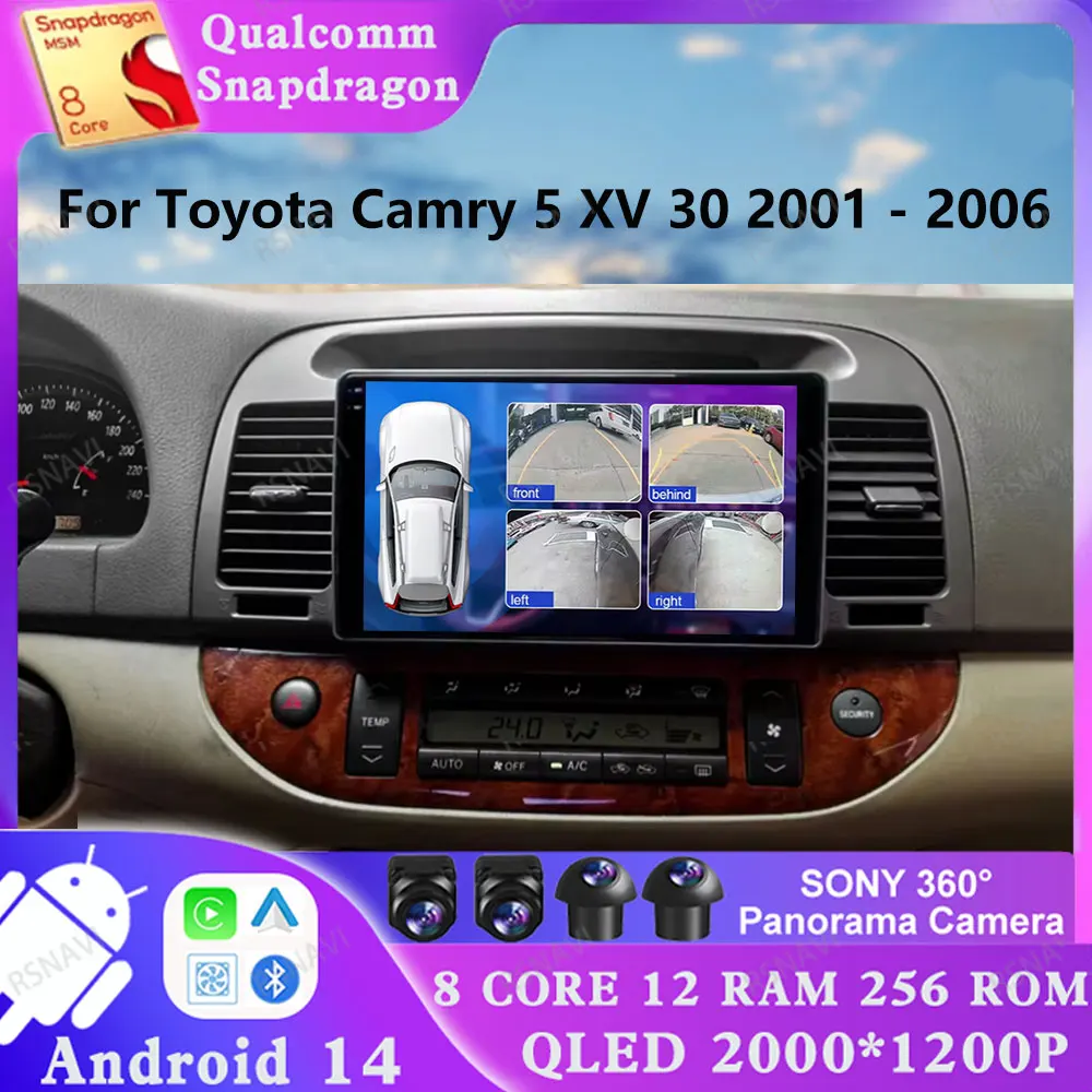 Android 14 For Toyota Camry 5 XV 30 2001 - 2006 AUTO Head Unit 5G WIFI DSP Qualcomm Viedo Player GPS 2 DIN Navigation 4G LTE DVD
Android 14 For Toyota Camry 5 XV 30 2001 - 2006 AUTO Head Unit 5G WIFI DSP Qualcomm Viedo Player GPS 2 DIN Navigation 4G LTE DVD