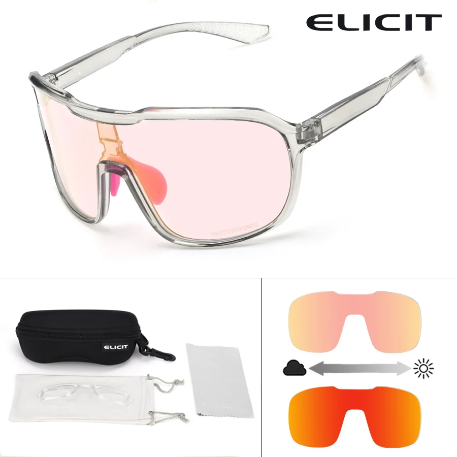 ELICIT Photochromic Cycling Sunglasses UV400 Protection Sports Glasses Running Hiking Fishing Mountain Driving Windproof Eyewear
ELICIT Photochromic Cycling Sunglasses UV400 Protection Sports Glasses Running Hiking Fishing Mountain Driving Windproof Eyewear