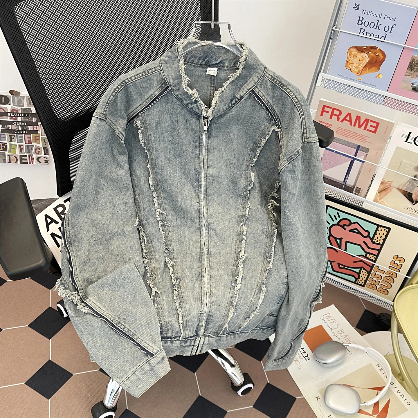Retro American Waed Leather Jaet Men's Heavy Du Zipper Design Sense Street Motorcycle Jaet Youth Summer Faion
Retro American Waed Leather Jaet Men's Heavy Du Zipper Design Sense Street Motorcycle Jaet Youth Summer Faion